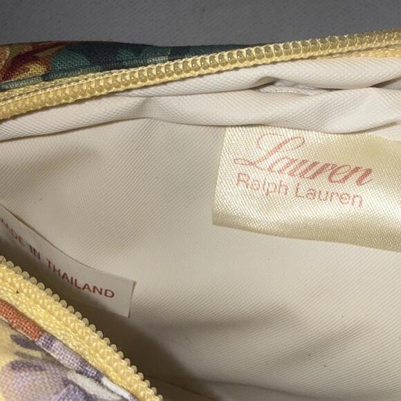 Vintage Lauren Ralph Lauren Yellow Floral CottageCore Mini Cosmetic Jewelry Case - Picture 5 of 13